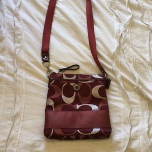 Burgundy coach crossbody